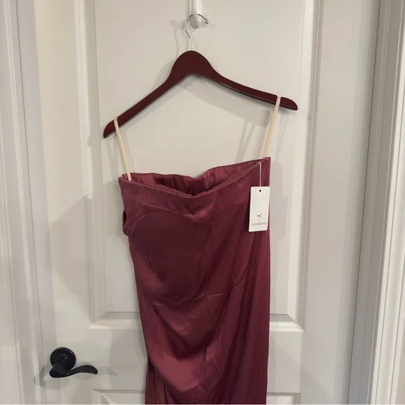 Rick Owens Lido Bustier Asymmetric Satin Top in Pink